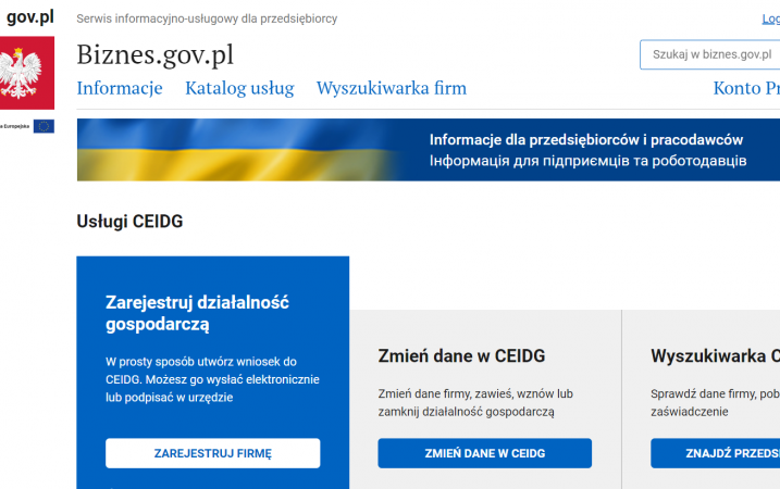 Konto przedsiębiorcy na biznes.gov.pl