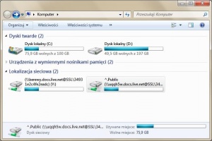 Podłączanie zdalnego dysku SkyDrive do komputera