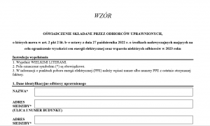 Wniosek o obniżenie ceny energii tylko do 30 listopada