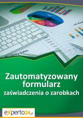 Zautomatyzowany formularz zaświadczenia o zarobkach